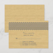 Carte de réponse Chevron Rustique Gris (Devant / Derrière)