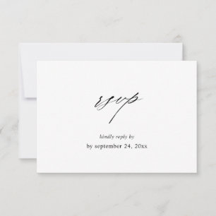 Carte de réponse Chic 4 Black & White avec repas
