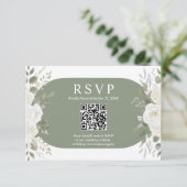 Carte de réponse chic avec code QR pour mariage Iv (Debout devant)