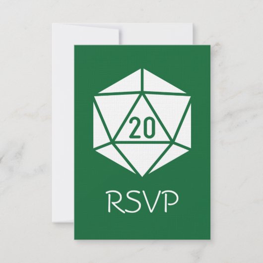 Carte de réponse Chic sur Table verte (Devant)
