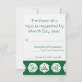 Carte de réponse Chic sur Table verte (Dos)