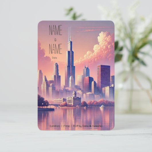 Carte de réponse Chicago Skyline (Debout devant)