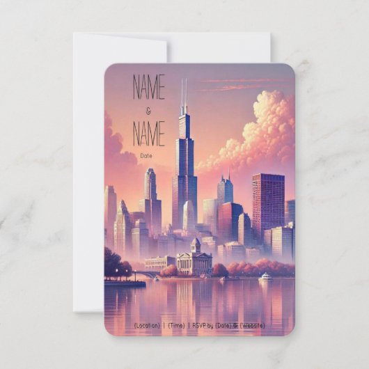 Carte de réponse Chicago Skyline (Devant)
