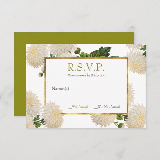 Carte de réponse Chrysanthemum (Devant / Derrière)