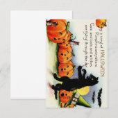 Carte de réponse Citrouille vintage Halloween (Devant / Derrière)