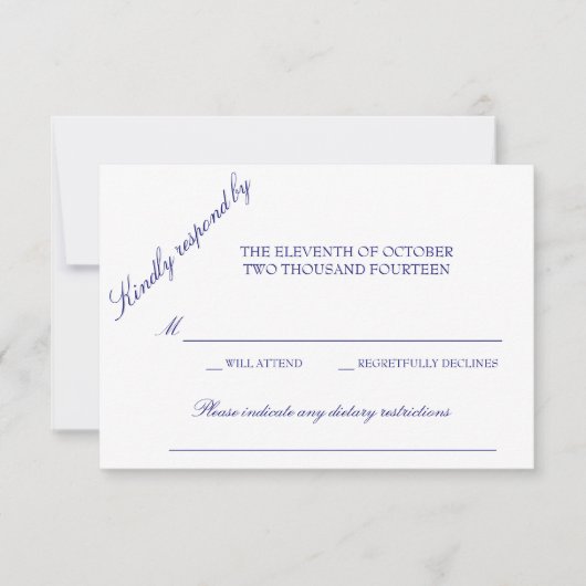 Carte de réponse classique (Devant)