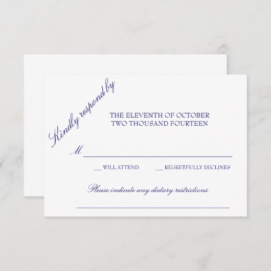 Carte de réponse classique (Devant / Derrière)