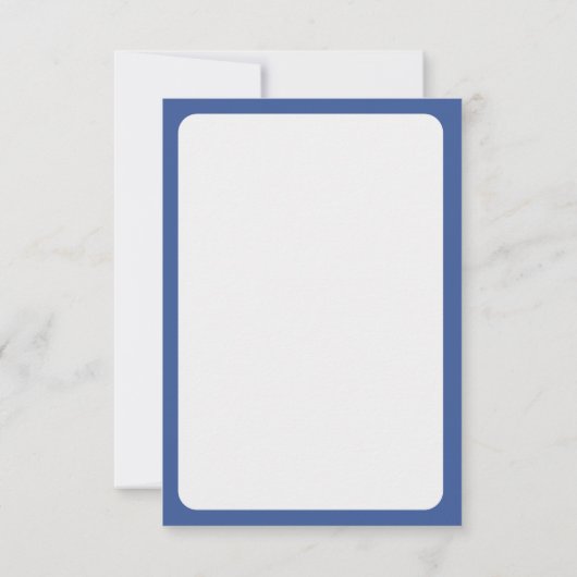 Carte de réponse classique en bleu et blanc – Pers (Dos)