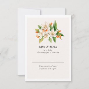 Carte de réponse classique Orange Blossom