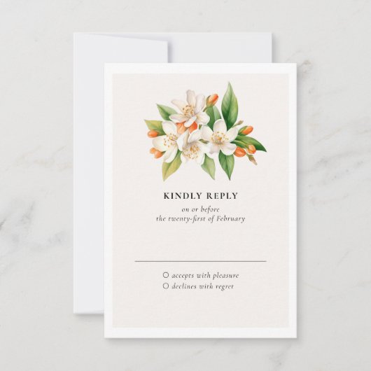 Carte de réponse classique Orange Blossom (Devant)