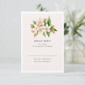 Carte de réponse classique Orange Blossom (Debout devant)