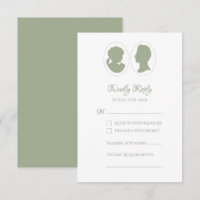 Carte de réponse classique Regency Green Cameo