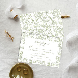 Carte de réponse Classique Toile de Jardin Floral
