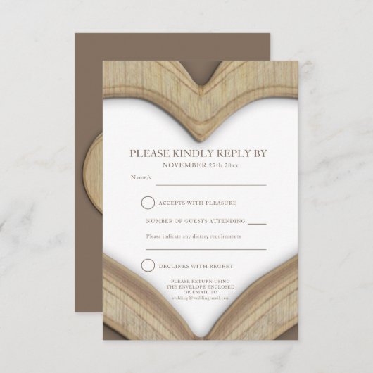 carte de réponse cœur pour 5ème anniversaire de ma (Devant / Derrière)