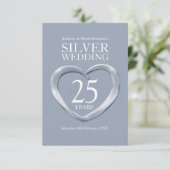 carte de réponse coeur pour les 25 ans de mariage  (Debout devant)