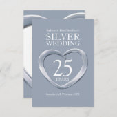 carte de réponse cœur pour les 25 ans de mariage d (Devant / Derrière)