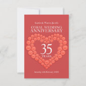 carte de réponse coeur pour les 35 ans de mariage  (Dos)