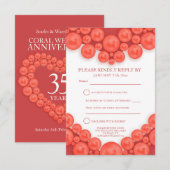 carte de réponse coeur pour les 35 ans de mariage  (Devant / Derrière)