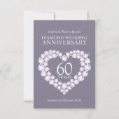 carte de réponse cœur pour les 60 ans de mariage d (Dos)