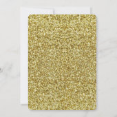 Carte de réponse Cœurs de diamant paillettes dorée (Dos)