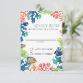 Carte de réponse colorée à l'aquarium (Debout devant)