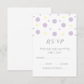 Carte de réponse Confetti jaune pourpre (Devant / Derrière)