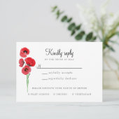 carte de réponse coquelicots rouges (Debout devant)