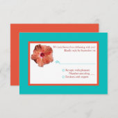 Carte de réponse Corail Hibiscus et Aqua II (Devant / Derrière)