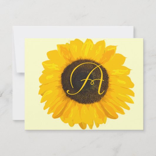 Carte de réponse Country Chic Tournesol (Devant)