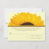 Carte de réponse Country Chic Tournesol (Dos)