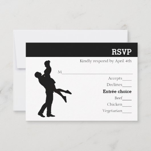 Carte de réponse - Couple Silhouette Moderne - RSV (Devant)