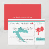 Carte de réponse Croatie Billets Teal et Corail (Devant / Derrière)