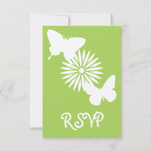 Carte de réponse Daisies and Butterflies in Perido