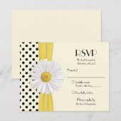 Carte de réponse Daisy noire et pois de couleur iv (Devant / Derrière)