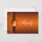 Carte de réponse Damask Ribbon Copper (Dos)