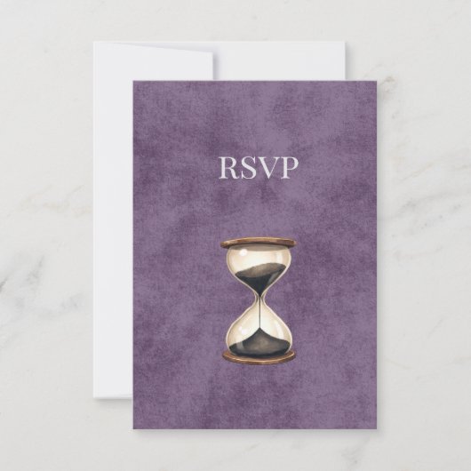 Carte de réponse Dark Academia Hourglass RSVP (Devant)