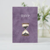 Carte de réponse Dark Academia Hourglass RSVP (Debout devant)