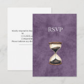 Carte de réponse Dark Academia Hourglass RSVP (Devant / Derrière)