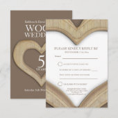 carte de réponse de 5e anniversaire de mariage en  (Devant / Derrière)