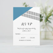 Carte de réponse de bande géométrique bleue (Debout devant)