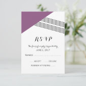 Carte de réponse de bande géométrique violette (Debout devant)