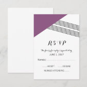 Carte de réponse de bande géométrique violette (Devant / Derrière)