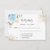 Carte de réponse de baptême au eucalyptus floral b (Devant)