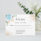 Carte de réponse de baptême au eucalyptus floral b (Debout devant)