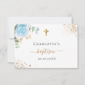 Carte de réponse de baptême au eucalyptus floral b (Dos)