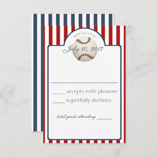 Carte de réponse de baseball (Devant / Derrière)