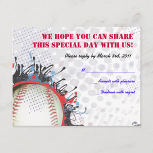 Carte de réponse de Baseball Splatter Bar Mitzvah