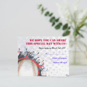 Carte de réponse de Baseball Splatter Bar Mitzvah (Debout devant)