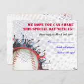 Carte de réponse de Baseball Splatter Bar Mitzvah (Devant / Derrière)