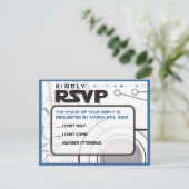 Carte de réponse de Bat mitzvah de bar SCI-FI (Debout devant)